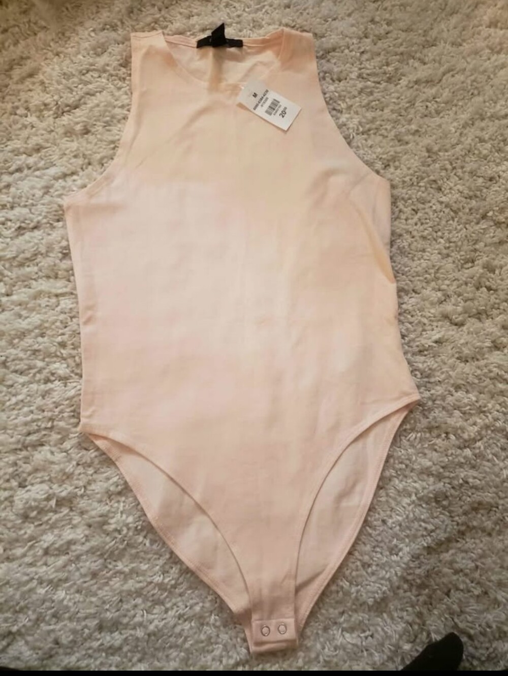 Forever 21 Pale Pink Sleeveless Ribbed Bodysuit